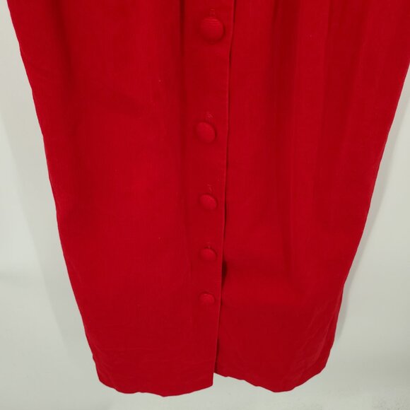 VTG 90s Bonnie & Norma 100% Cotton Corduroy Sz Medium Petite Red - Picture 8 of 12
